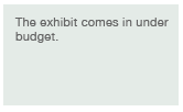 For what outcome? The exhibit comes in under budget.