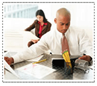 man working at desk